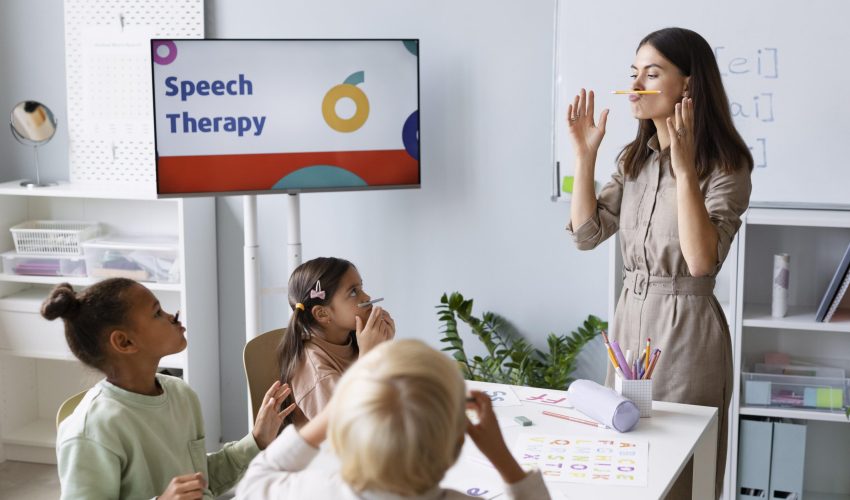 young-woman-doing-speech-therapy-with-kids