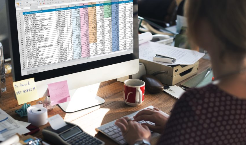 Spreadsheet Document Information Financial Startup Concept
